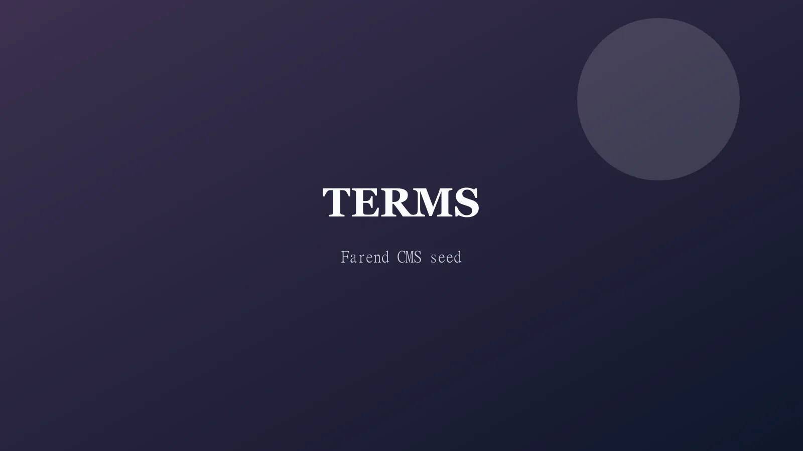 Terms and conditions